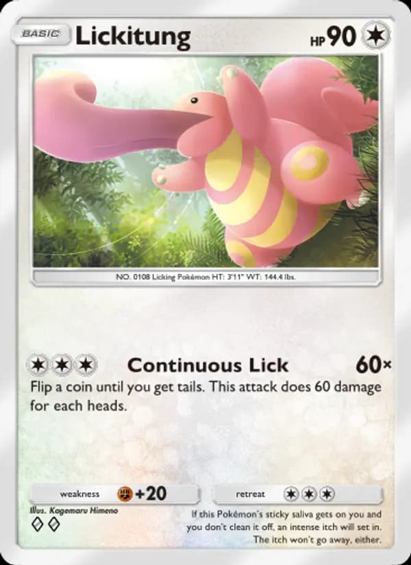 Lickitung, carta 201 de Genetic Apex