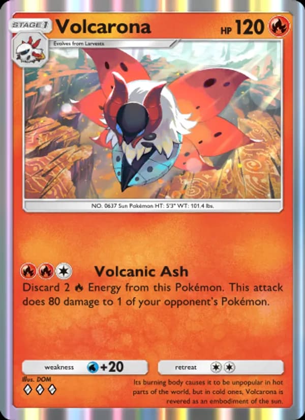 Volcarona, carta 014 de Mythical Island