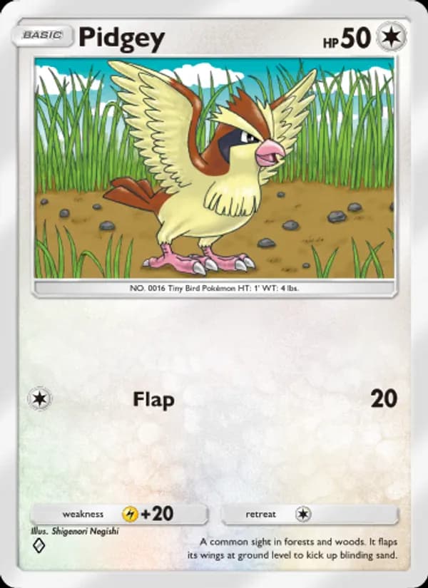 Pidgey, carta 057 de Mythical Island
