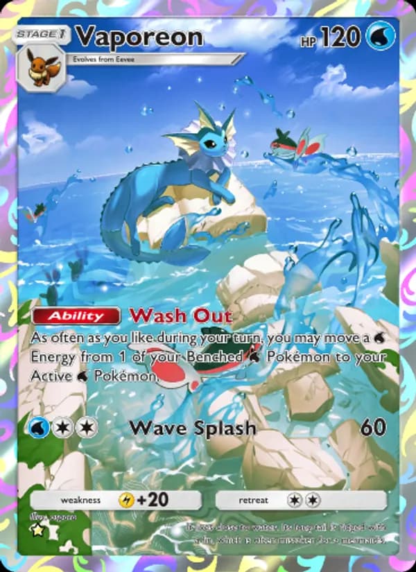 Vaporeon, carta 072 de Mythical Island
