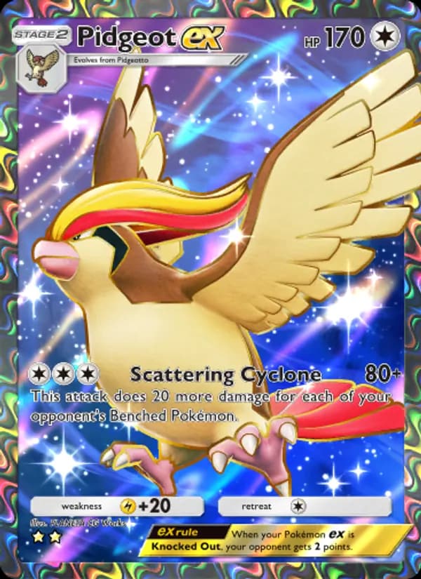 Pidgeot ex, carta 079 de Mythical Island