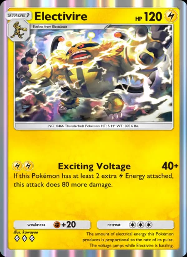 Electivire, carta 057 de Space-Time Smackdown