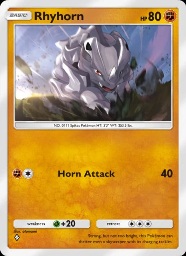 Rhyhorn, carta 080 de Space-Time Smackdown