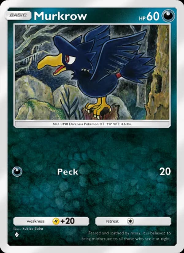 Murkrow, carta 096 de Space-Time Smackdown