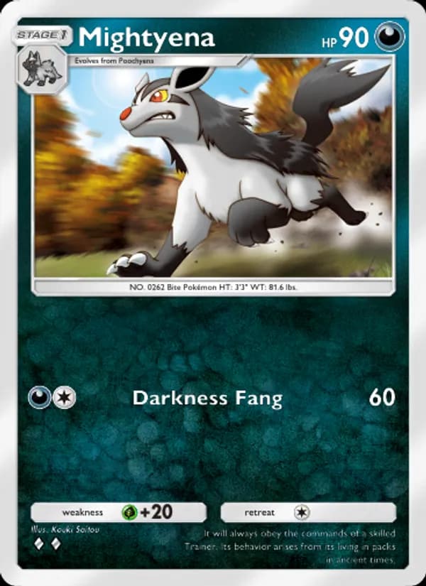 Mightyena, carta 101 de Space-Time Smackdown