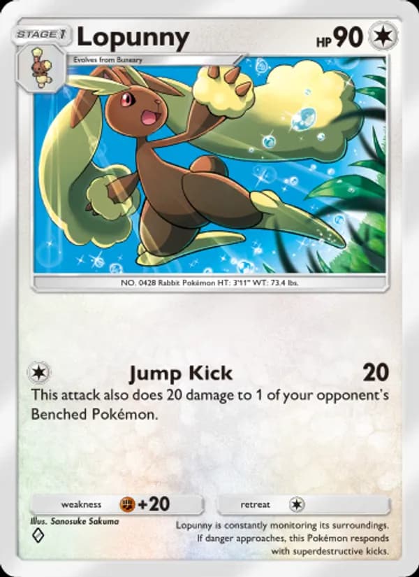 Lopunny, carta 138 de Space-Time Smackdown
