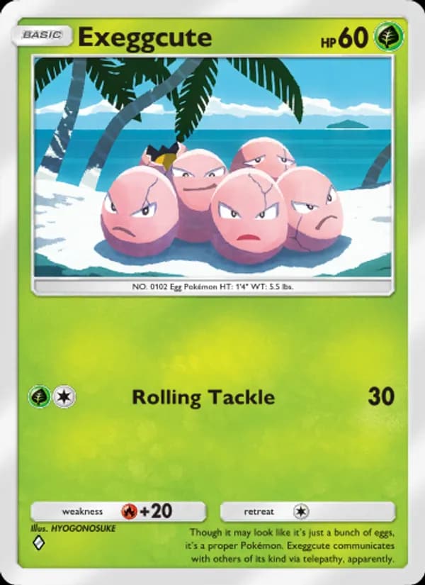 Exeggcute, carta 001 de Celestial Guardians