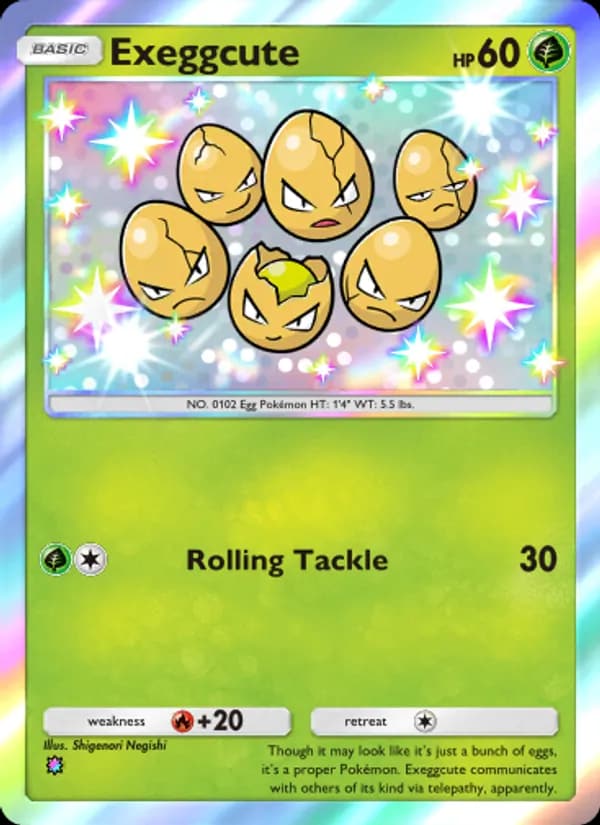 Exeggcute, carta 213 de Celestial Guardians