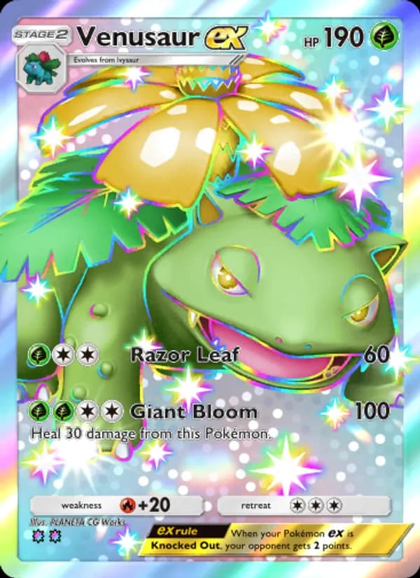 Venusaur ex, carta 230 de Celestial Guardians
