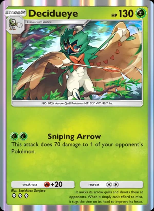 Decidueye, carta 005 de Extradimensional Crisis