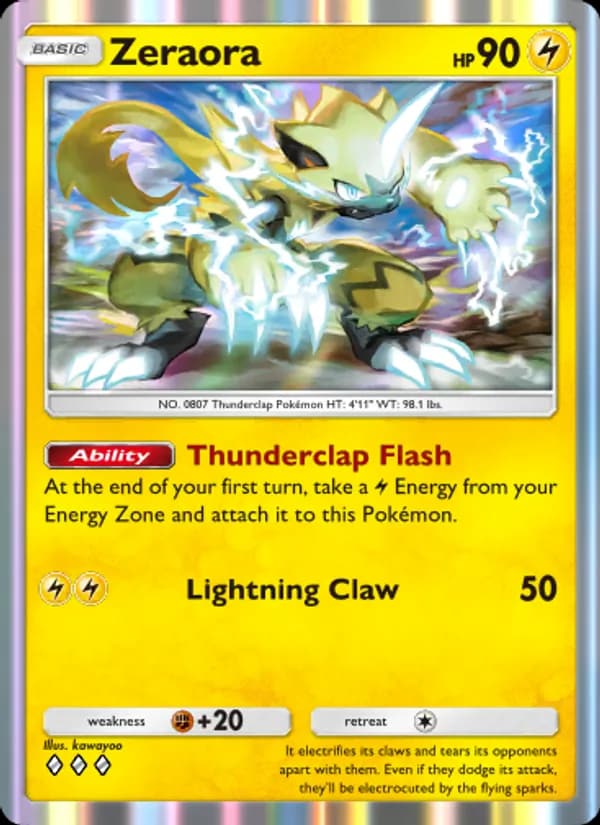 Zeraora, carta 021 de Extradimensional Crisis
