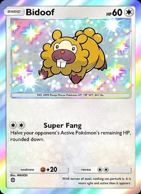 Bidoof, carta 316 de Mega Rising
