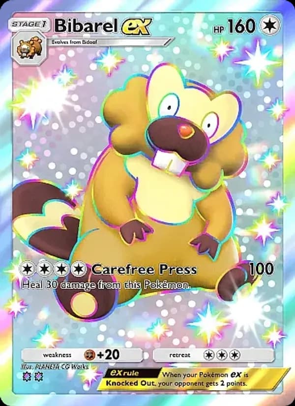 Bibarel ex, carta 327 de Mega Rising