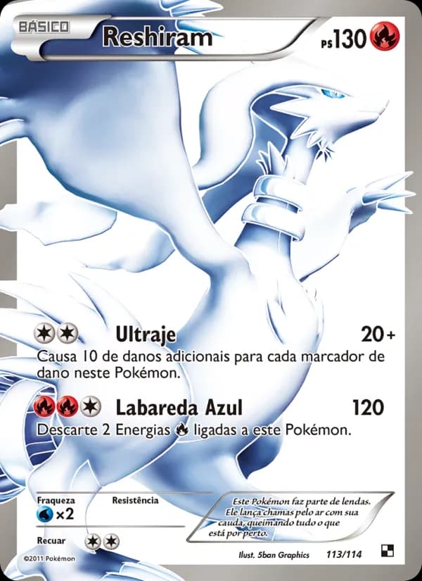 Reshiram, carta 113 de Black & White