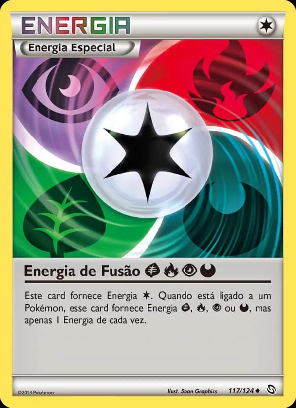 Energia de Fusão Grass Fire Psychic Darkness, carta 117 de Dragões Enaltecidos