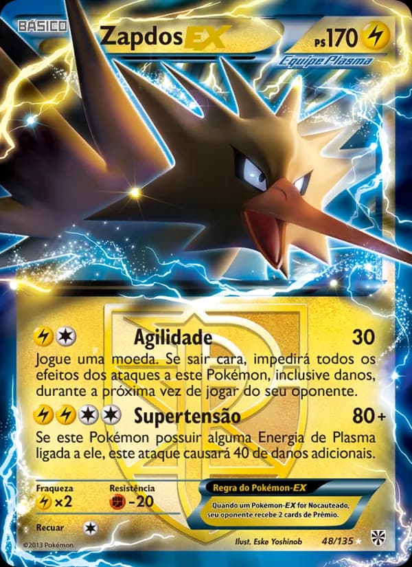 Zapdos-EX, carta 48 de Tempestade de Plasma