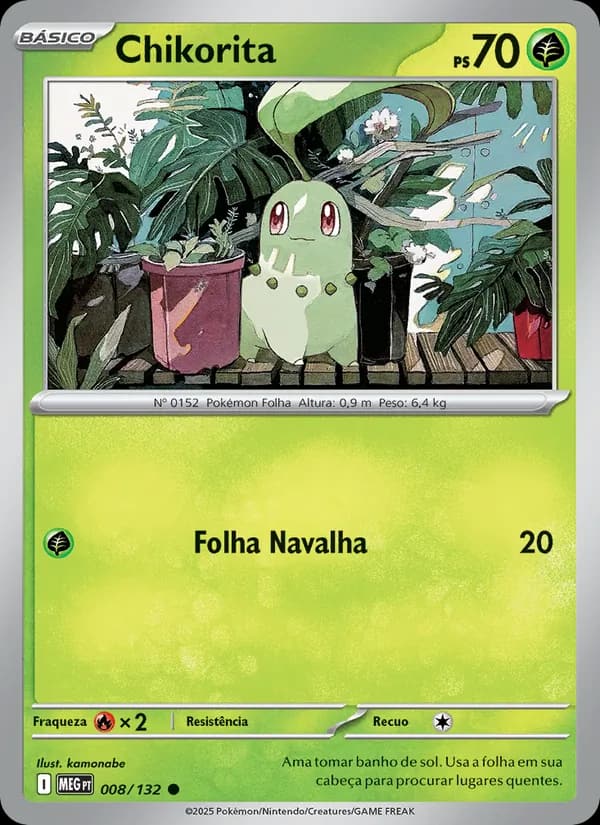 Chikorita, carta 008 de Megaevolução