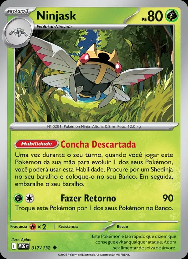 Ninjask, carta 017 de Megaevolução