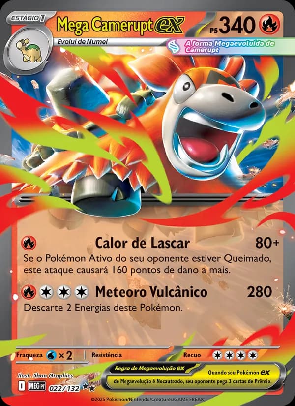 Mega Camerupt ex, carta 022 de Megaevolução