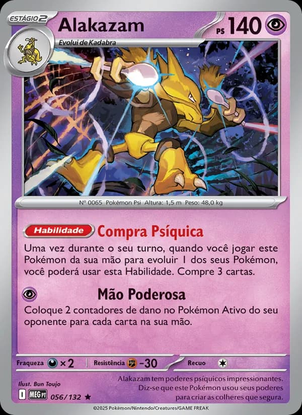 Alakazam, carta 056 de Megaevolução