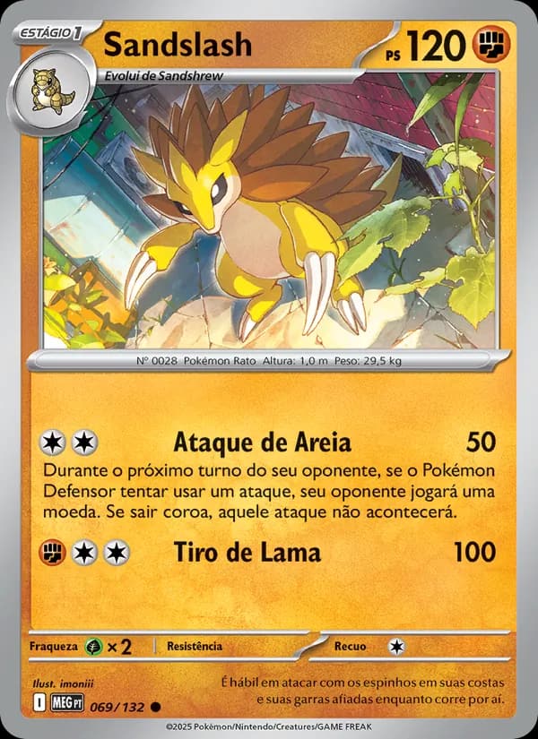 Sandslash, carta 069 de Megaevolução
