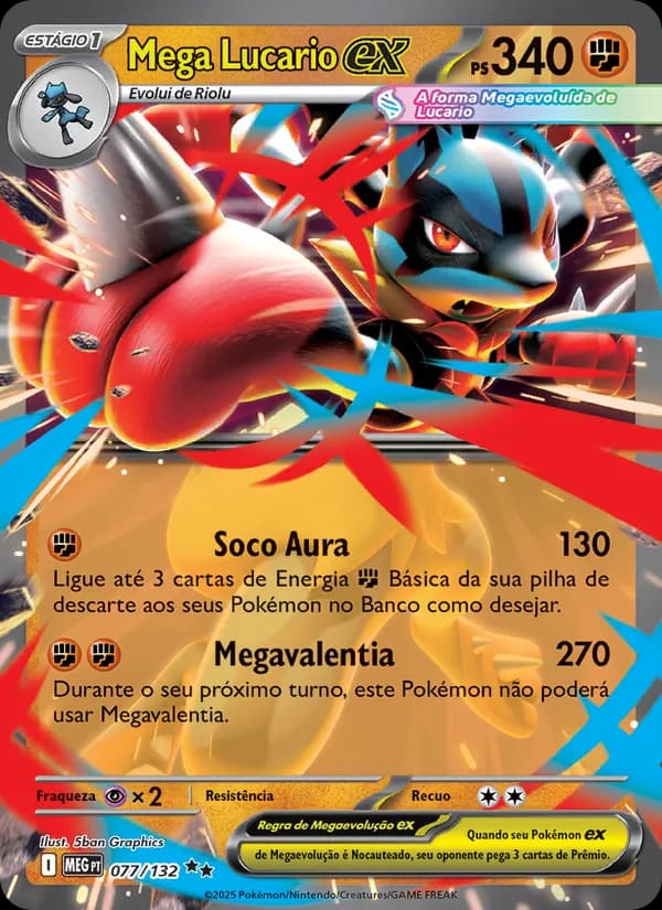 Mega Lucario ex, carta 077 de Megaevolução