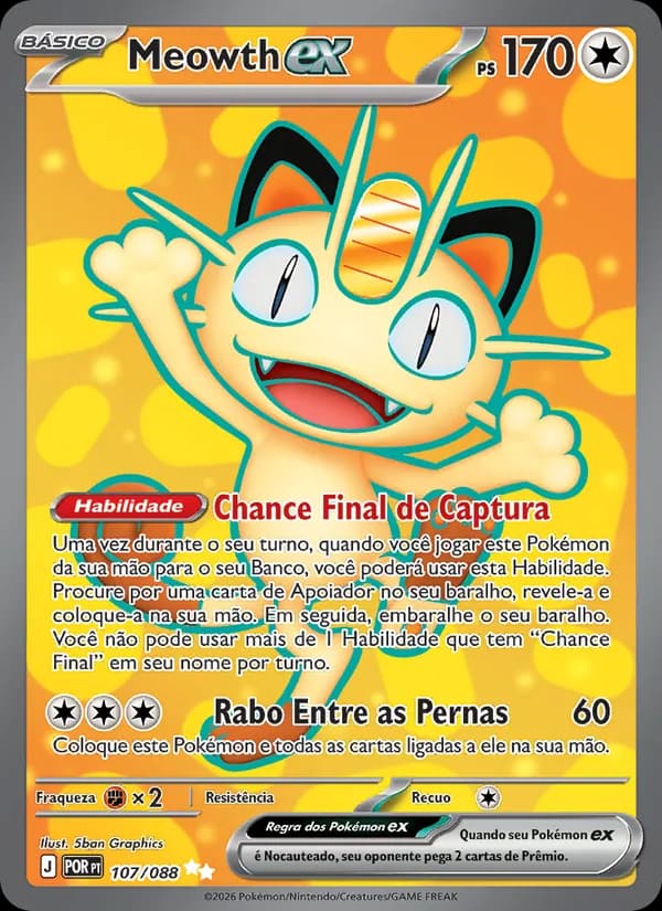Meowth ex, carta 107 de Equilíbrio Perfeito