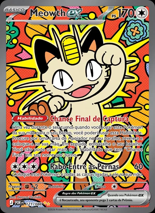 Meowth ex, carta 121 de Equilíbrio Perfeito
