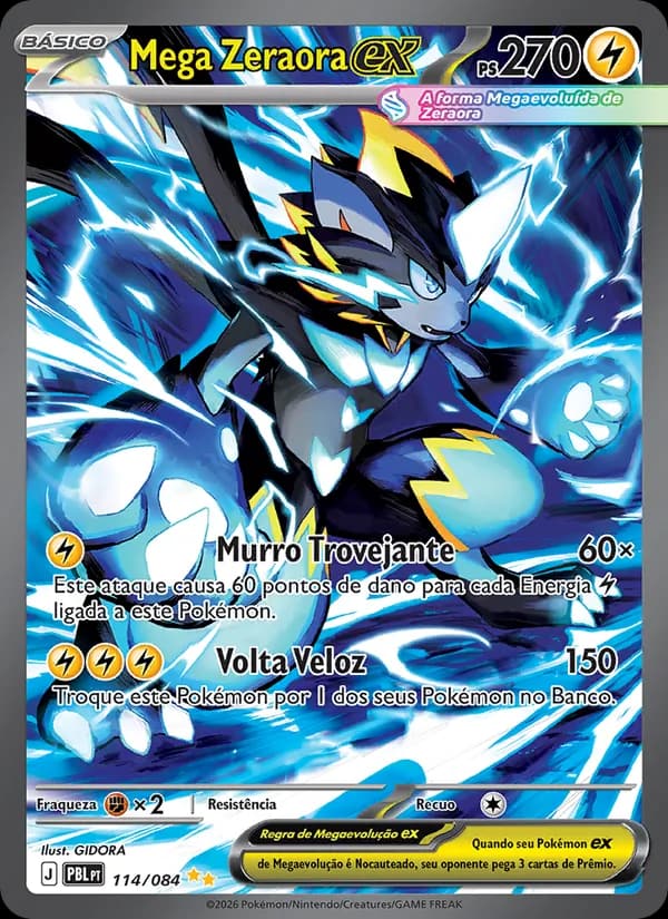 Mega Zeraora ex, carta 114 de Escuridão Absoluta