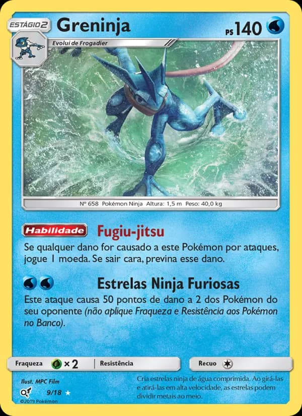 Greninja, carta 9 de Detetive Pikachu