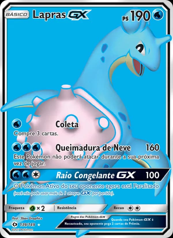 Lapras GX, carta 139 de Sol e Lua