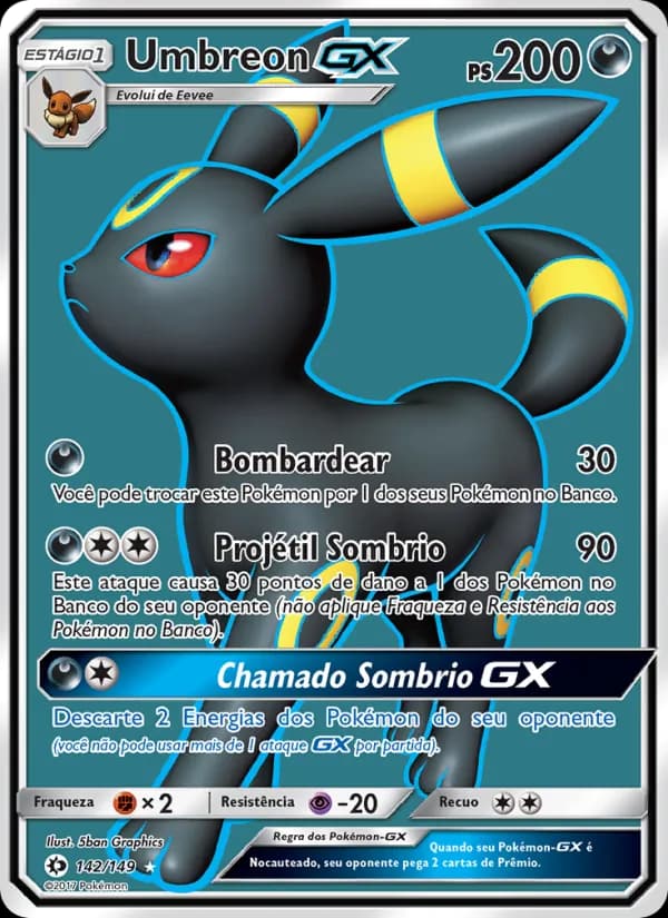 Umbreon GX, carta 142 de Sol e Lua