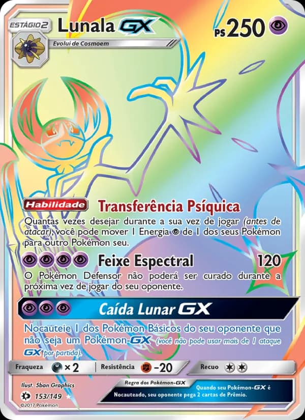 Lunala GX, carta 153 de Sol e Lua