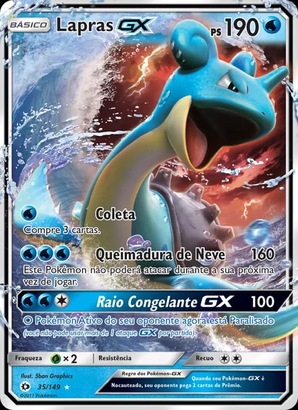 Lapras GX, carta 35 de Sol e Lua