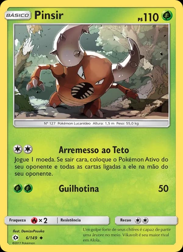 Pinsir, carta 6 de Sol e Lua