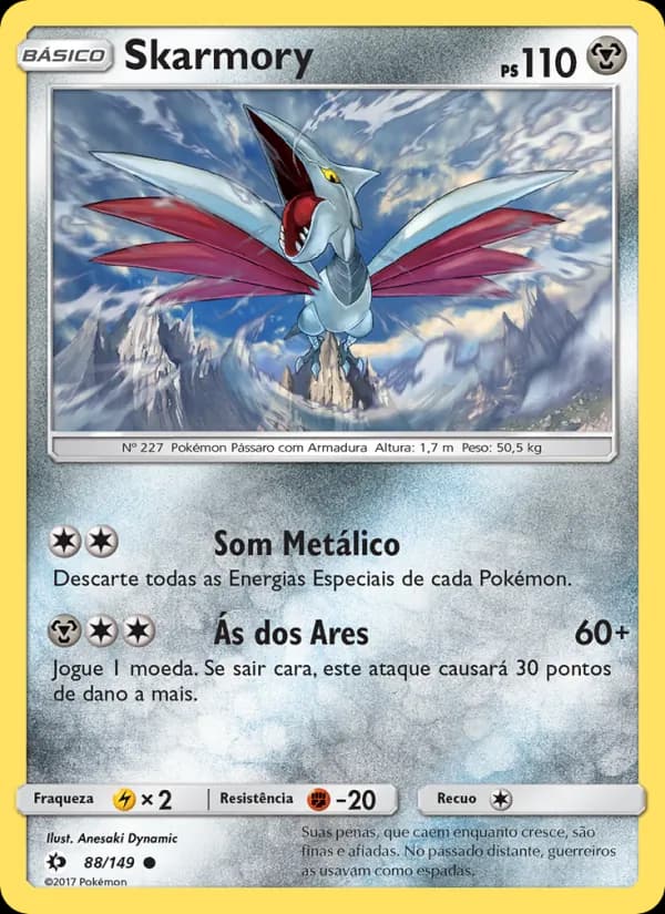 Skarmory, carta 88 de Sol e Lua