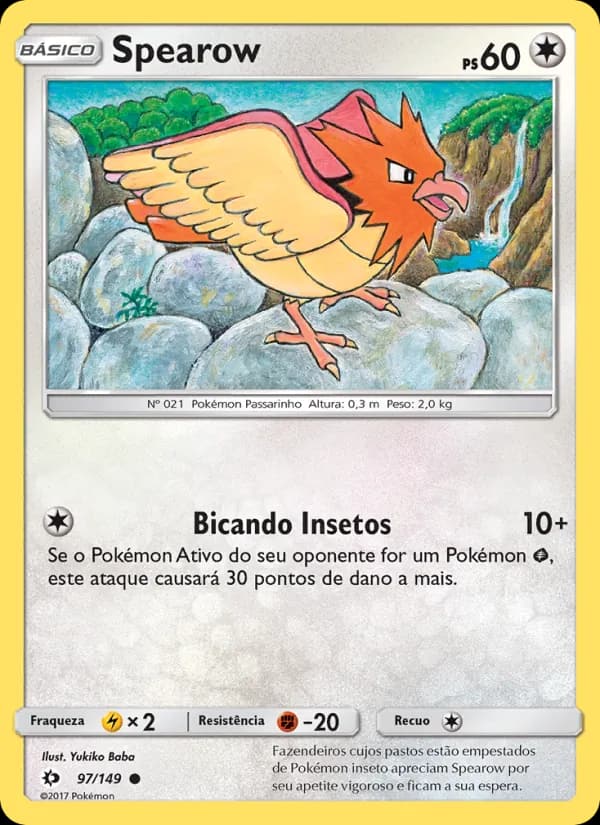 Spearow, carta 97 de Sol e Lua
