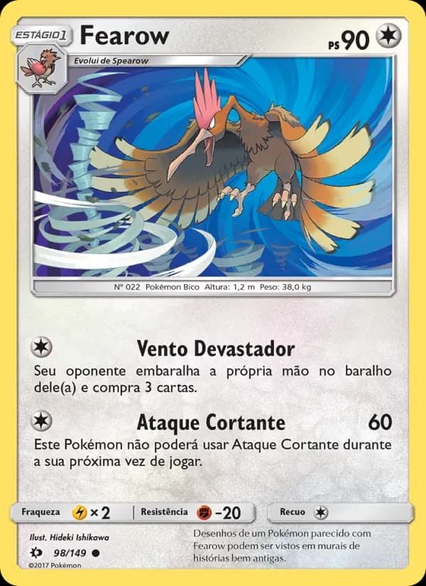 Fearow, carta 98 de Sol e Lua