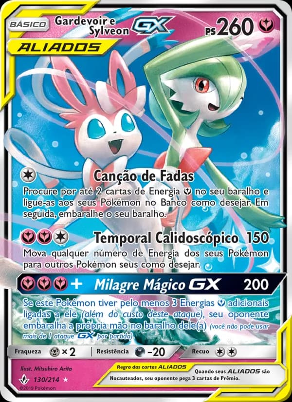 Gardevoir e Sylveon GX, carta 130 de Elos Inquebráveis