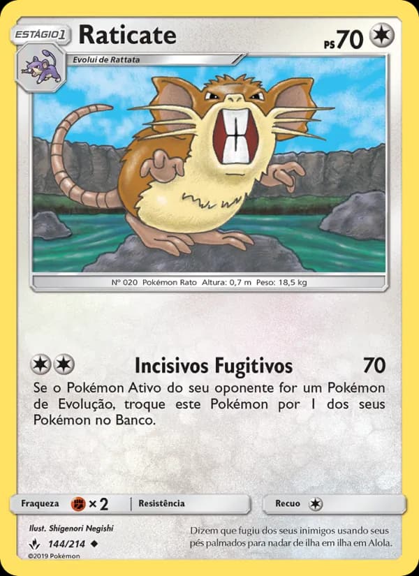 Raticate, carta 144 de Elos Inquebráveis