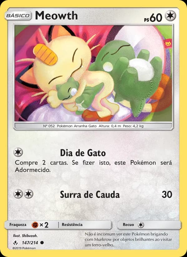 Meowth, carta 147 de Elos Inquebráveis