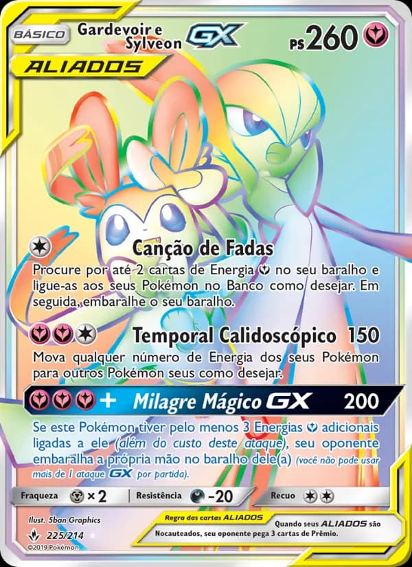 Gardevoir e Sylveon GX, carta 225 de Elos Inquebráveis