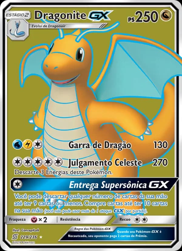 Dragonite GX, carta 229 de Sintonia Mental 