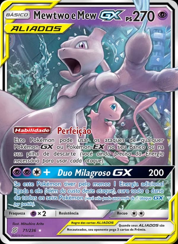 Mewtwo e Mew GX, carta 71 de Sintonia Mental