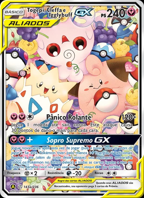 Togepi, Cleffa e Igglybuff GX, carta 143 de Eclipse Cósmico