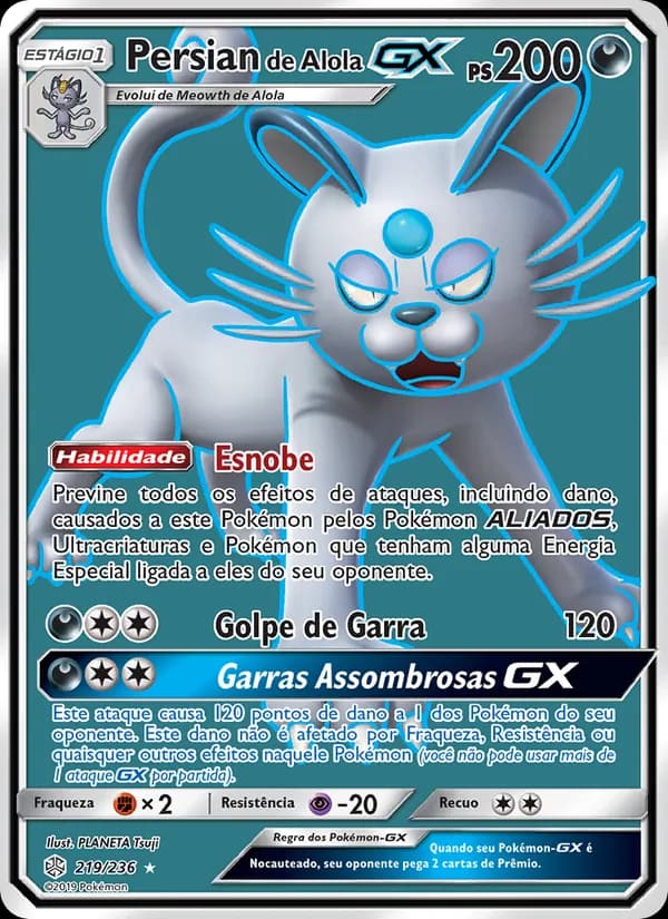 Persian de Alola GX, carta 219 de Eclipse Cósmico