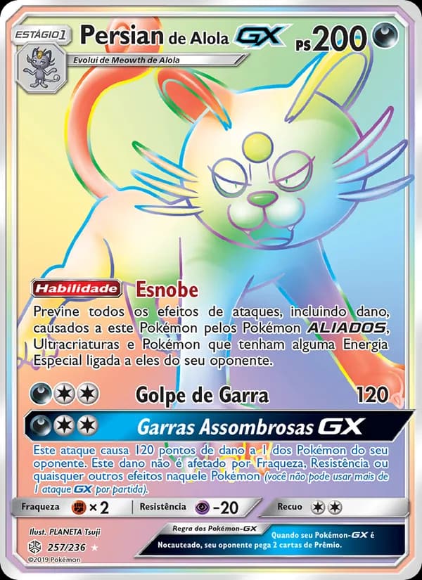 Persian de Alola GX, carta 257 de Eclipse Cósmico