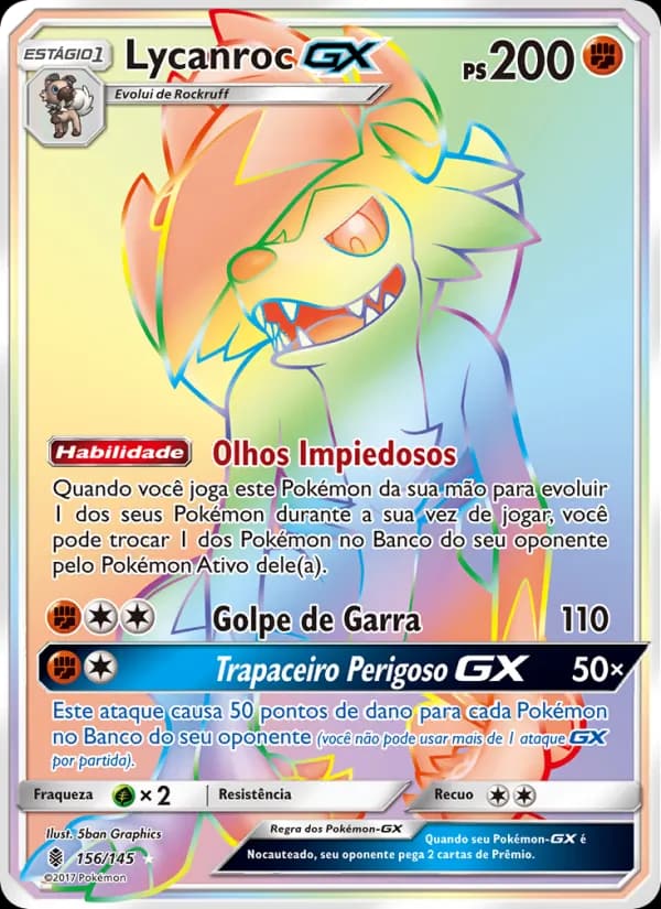 Lycanroc GX, carta 156 de Guardiões Ascendentes