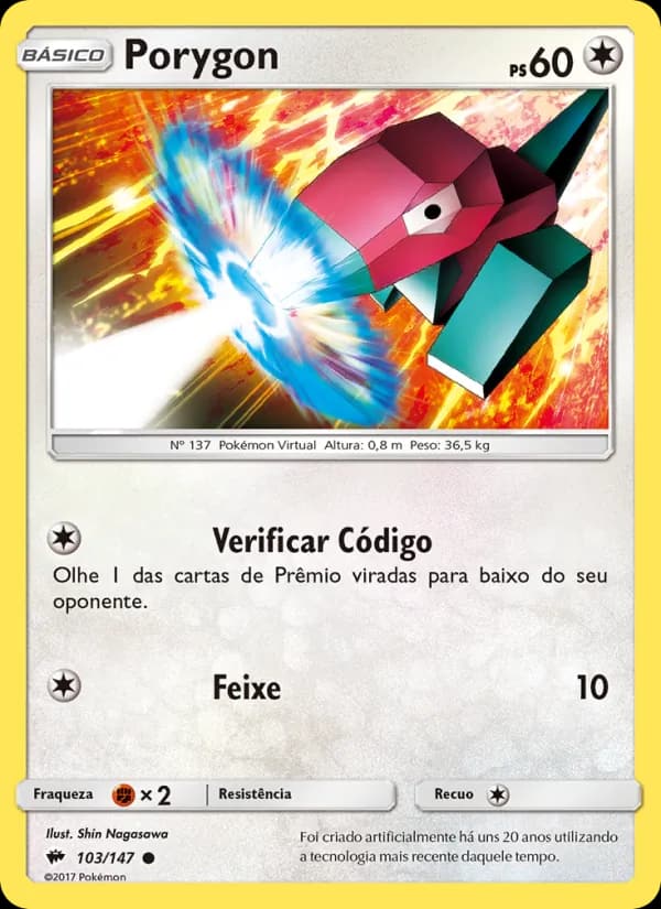 Porygon, carta 103 de Sombras Ardentes