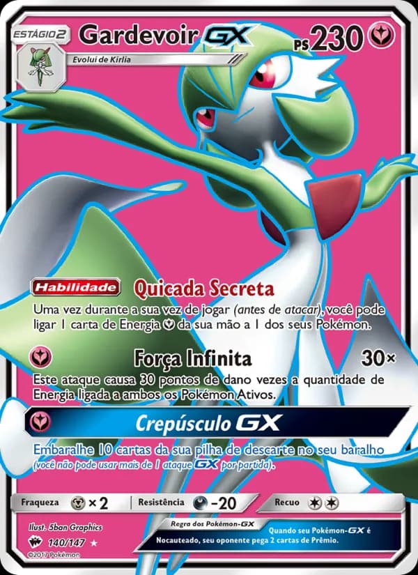 Gardevoir GX, carta 140 de Sombras Ardentes